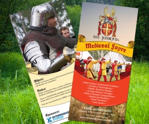 DL Flyer for Sir Justyn's Medieval Fayre 2013